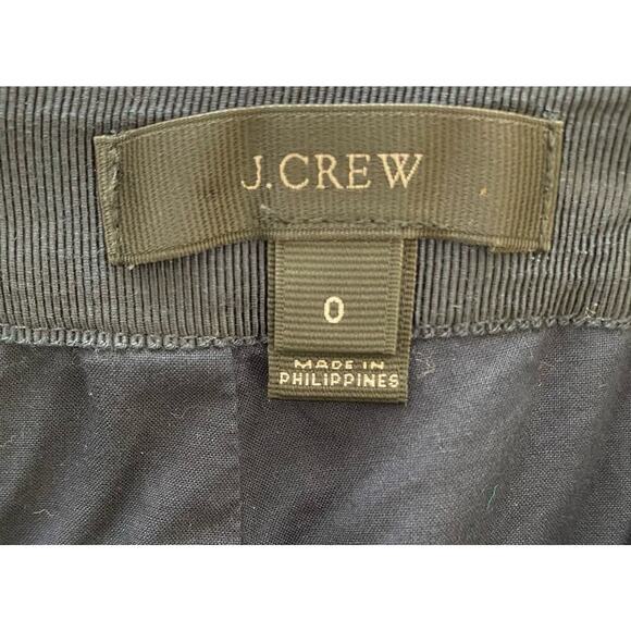 J. Crew Women's Size 0 Navy Blue Green Rickrack Trim Lined Linen Pencil Skirt - Picture 2 of 7